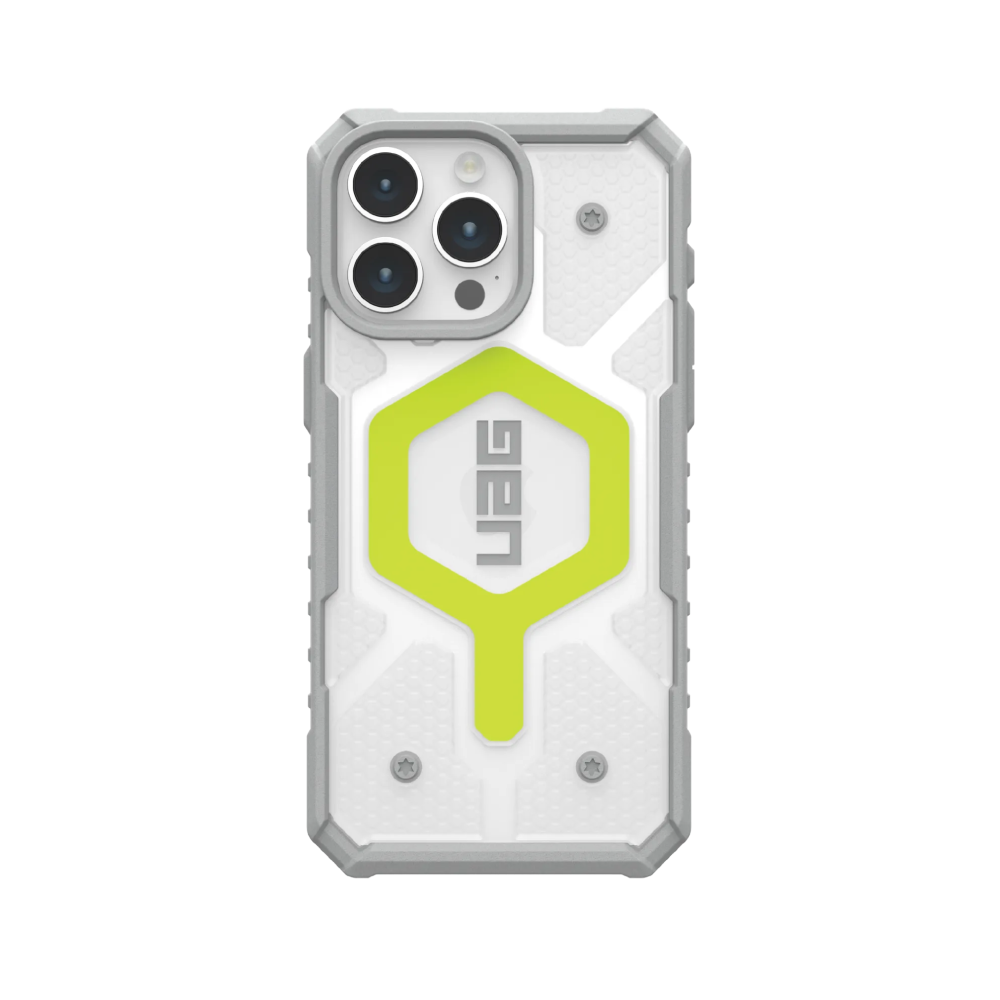 iPhone 14 UAG Pathfinde Magsafe Clear Case - Neon Green